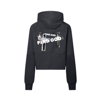 FIND GOD CROPPED HALF ZIP HOODIE