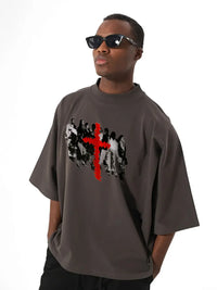 RED CROSS OVERSIZED BOXY T-SHIRT