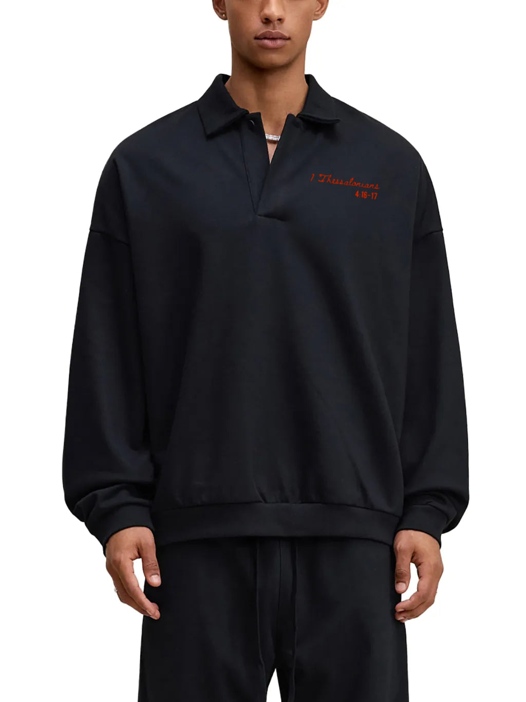1 THESSALONIANS 4:16-17 HEAVYWEIGHT POLO-COLLAR SWEATSHIRT