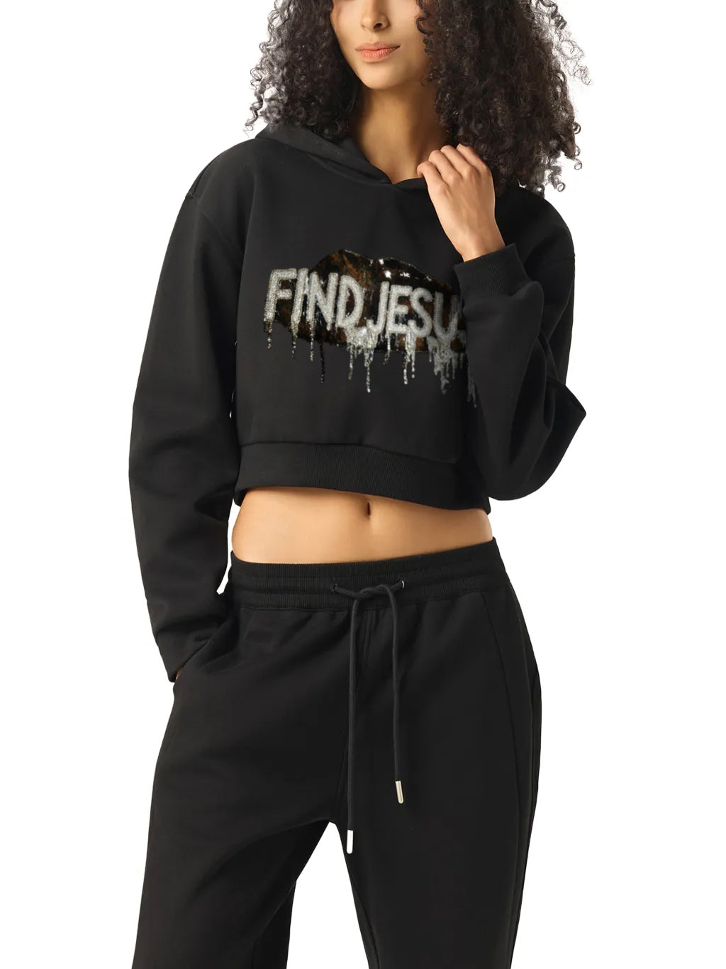 FIND JESUS CROPPED HOODIE